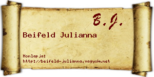 Beifeld Julianna névjegykártya